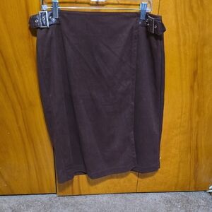 Kathy Ireland Elegant Brown Women's Skirt (Wrap-around)